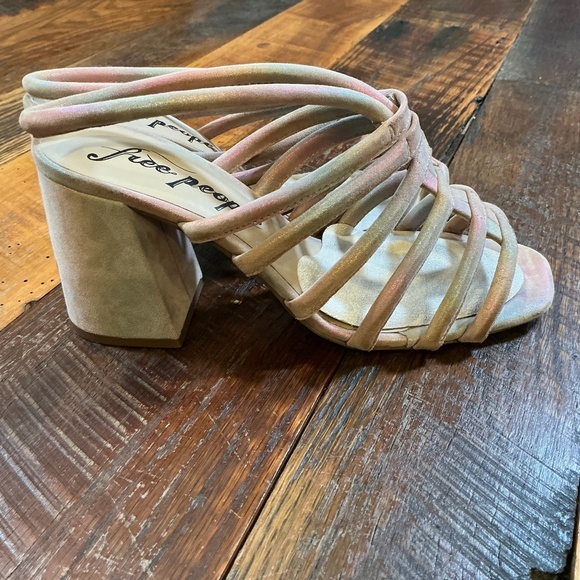 Free People Colette Cinched Heel Sandals Women’s Size  7.5–8) Rainbow Metallic - Picture 11 of 16